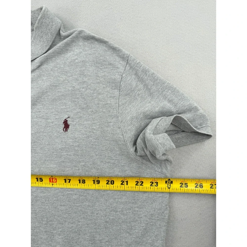 Polo Ralph Lauren Mens XXL Gray Custom Fit Short Sleeve Pique Polo Shirt‎